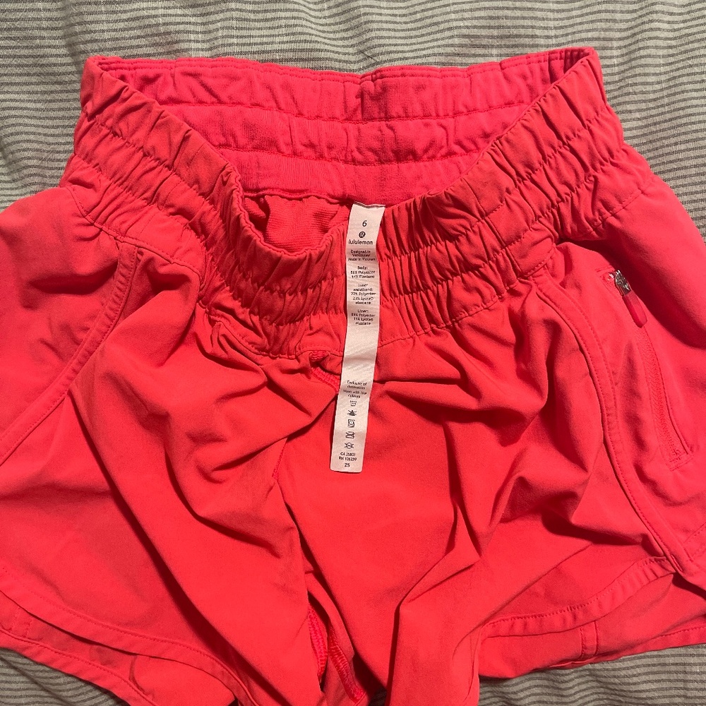 Hot pink running shorts